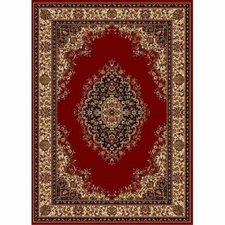 AURIC Como Rectangular Red Traditional Italy Area Rug- 3 ft. 3 in. W x 4 ft. 11 in. H AU3725972